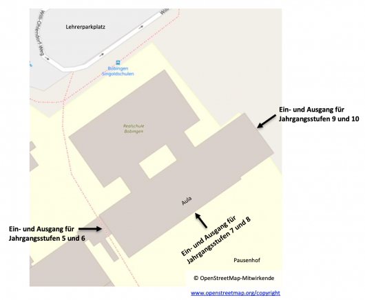 Zu- und Ausgänge Schulhaus